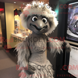 Gray Emu mascot costume...