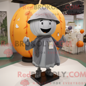 Gray Pumpkin mascot costume...