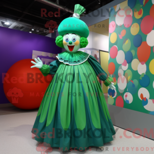 Green Clown mascot costume...
