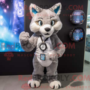 Gray Bobcat mascot costume...
