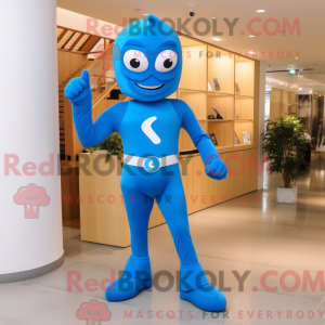 Blå Superhelte maskot...