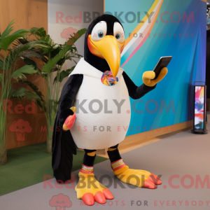 Cream Toucan mascot costume...