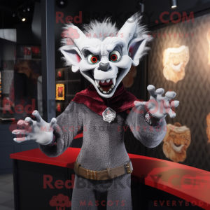 Gray Vampire mascot costume...