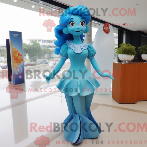 Sky Blue Mermaid mascot...