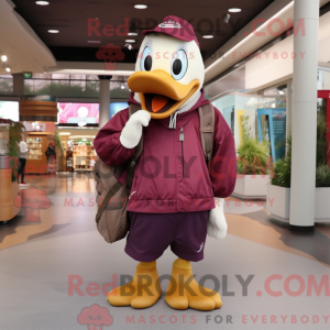 Maroon Goose mascot costume...