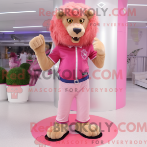Pink Tamer Lion mascot...