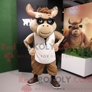 Tan Bull mascot costume...
