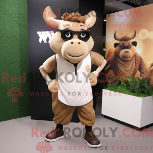 Tan Bull mascottekostuum...