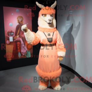 Peach Llama Maskottchen...