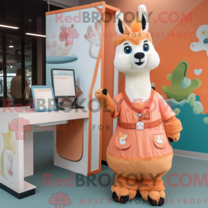 Peach Llama Maskottchen...