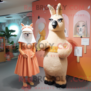 Peach Llama Maskottchen...