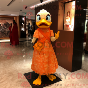 Oranje eend mascottekostuum...