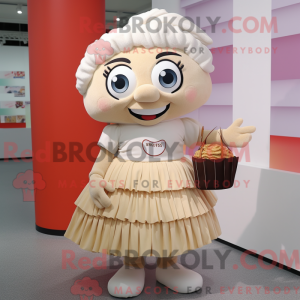 Beige Cupcake maskot...