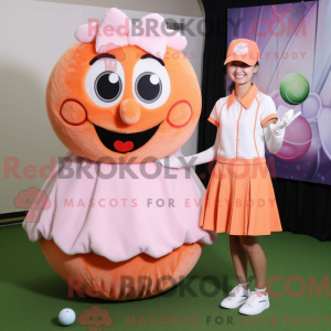 Peach Golf Ball maskot...