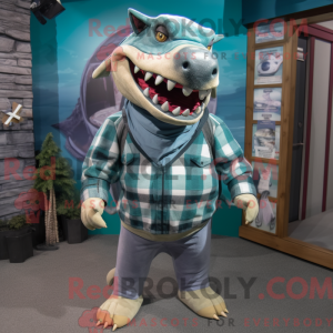 Cyan Megalodon maskot...