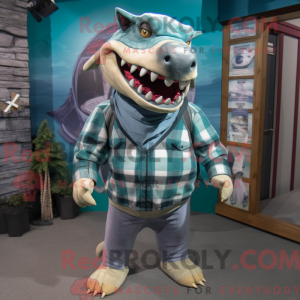 Cyan Megalodon Maskottchen...