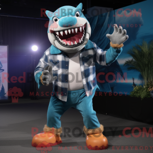 Cyan Megalodon maskot...