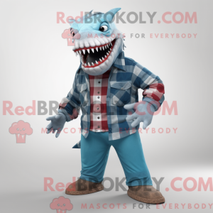 Cyan Megalodon Maskottchen...