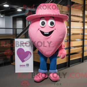 Pink Heart mascotte kostuum...