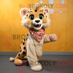 Beige Gepard maskot maskot...