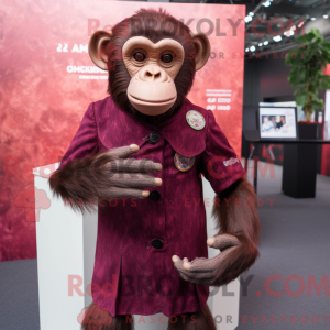 Maroon Chimpanzee mascot...