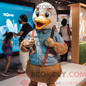 Brown Swan maskot kostume...
