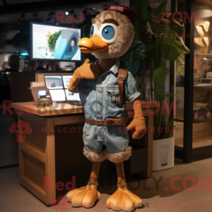 Brown Swan mascot costume...