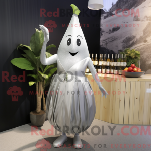 Silver Pear mascot costume...