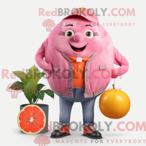 Rosa grapefrukt maskot...