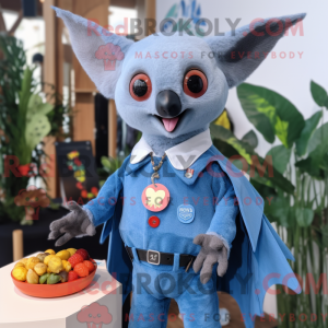 Blue Fruit Bat maskot...