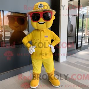 Yellow Fire Fighter mascot...