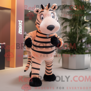 Peach Zebra mascot costume...