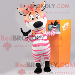 Peach Zebra mascot costume...