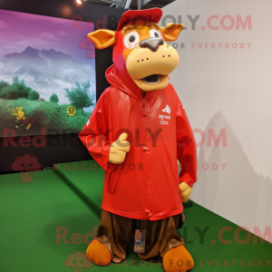 Red Jersey Cow maskot...