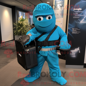 Turquoise Ninja mascot...