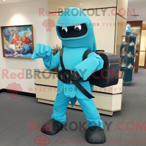 Turquoise Ninja mascot...