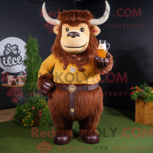 Brown Yak mascot costume...
