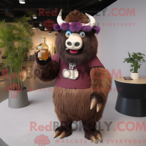 Brown Yak mascot costume...