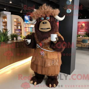 Brown Yak mascottekostuum...