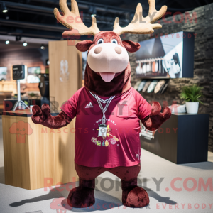 Maroon Elk mascot costume...