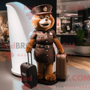 Brown Police Officer mascot...