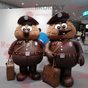 Brown Police Officer mascot...