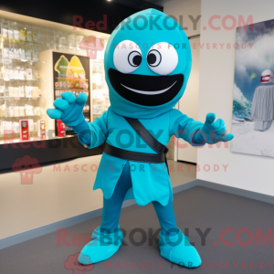 Turquoise Ninja mascot...
