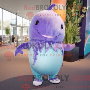 Lavendel Narhval maskot...