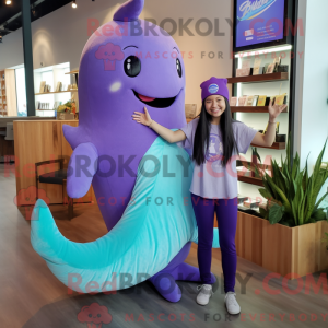 Lavender Narwhal mascot...