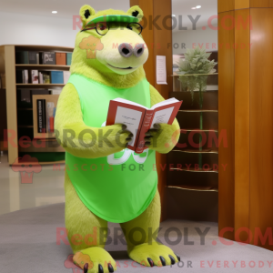 Lime Green Capybara mascot...
