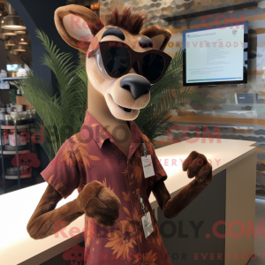 Brown Okapi mascot costume...