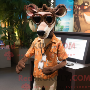 Brun Okapi-maskotdraktfigur...