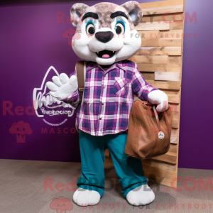 Lila Bobcat Maskottchen...