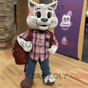 Lila Bobcat Maskottchen...
